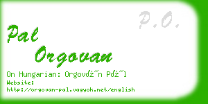 pal orgovan business card